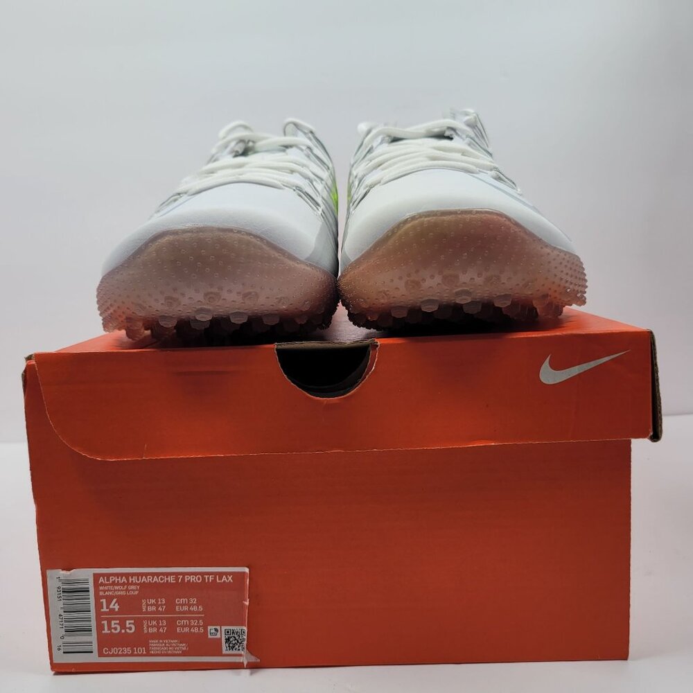 Nike Alpha Huarache 7 Pro TF Lax Men's White Gray Shoes CJ0235-101 US Sz 14 NWB - Picture 2 of 10